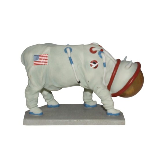 Cow Parade MOOOOONWALK Figurine #9120 Astronaut Moon Walk NASA 2000 Cow parade - Picture 3 of 5
